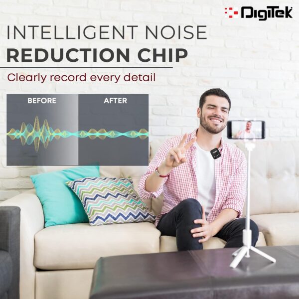 Digitek DWM-101 Wireless Microphone with ANC Noise Reduction and 360° Sound – Available at Dream Gadgets